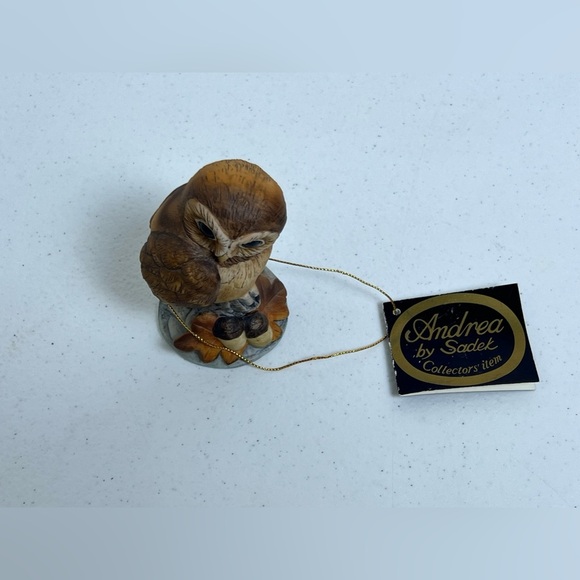 Vintage Andrea by Sadek Owl Figurine #6350 Made in Japan Signed Tags - Picture 5 of 11